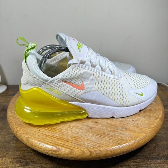 Nike Air Max 270‎ White Yellow Strike Women's Size 12 Shoe Sneakers DV2184-100 - Picture 1 of 9